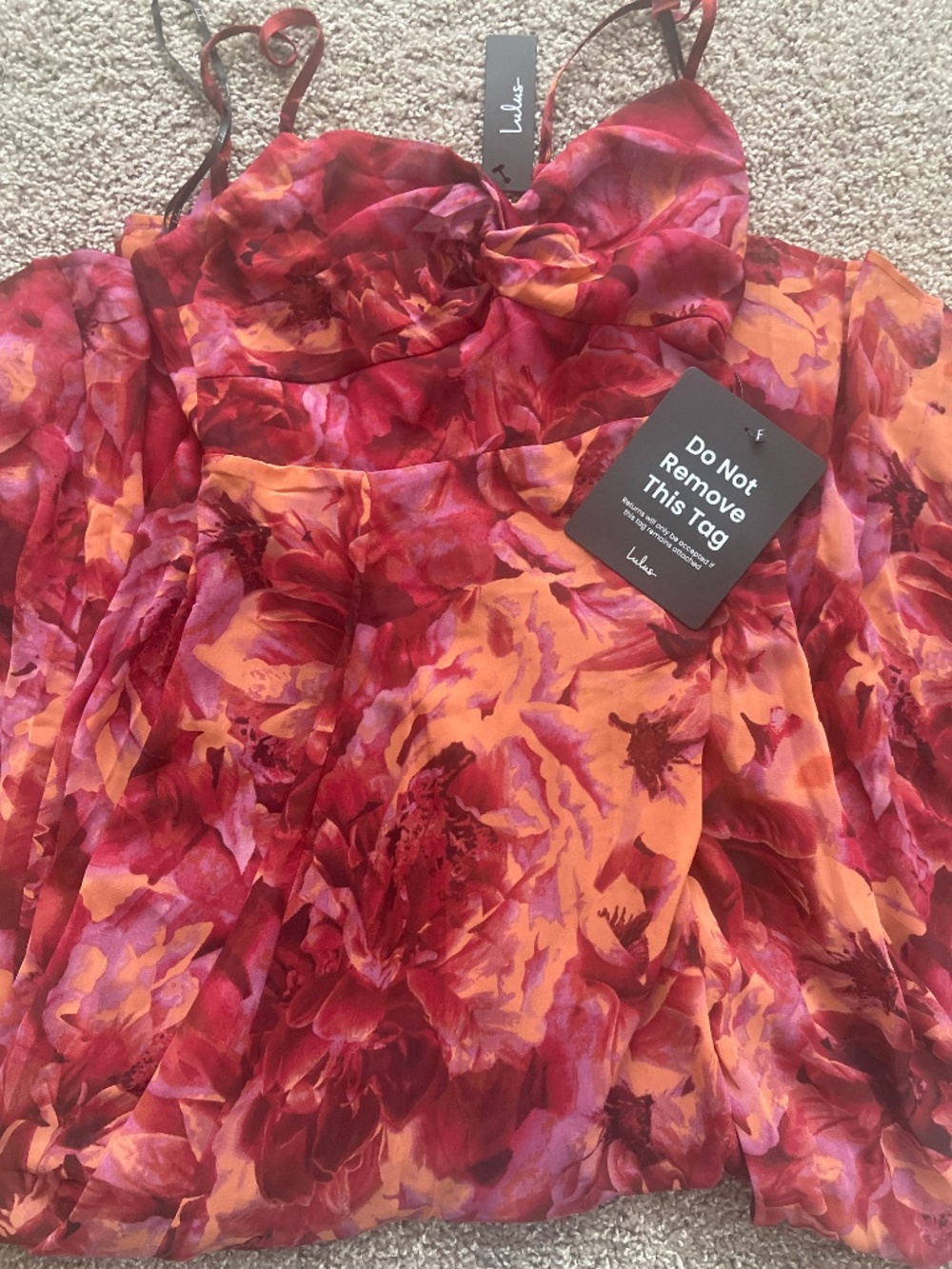 Lulus Beautiful Soul Burgundy Floral Print Twist-front Maxi Dress Red - Size M - Picture 2 of 2